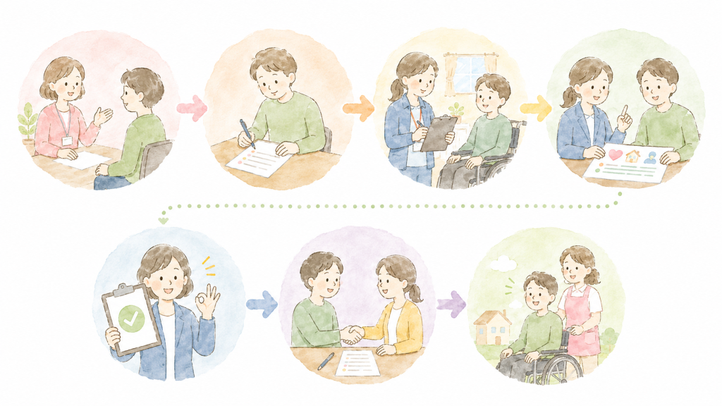 障害福祉サービス利用までの流れ